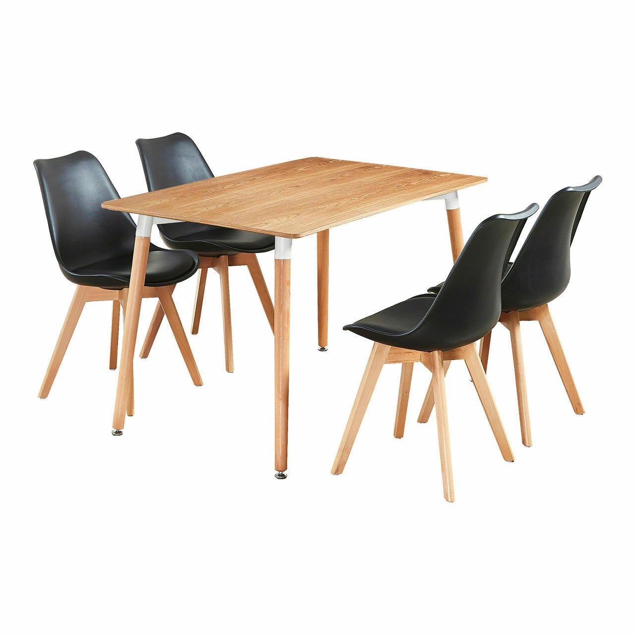 Cheap Kitchen living room furniture Black White luxury dining room round table dinning table and chair set 4 chairs seater