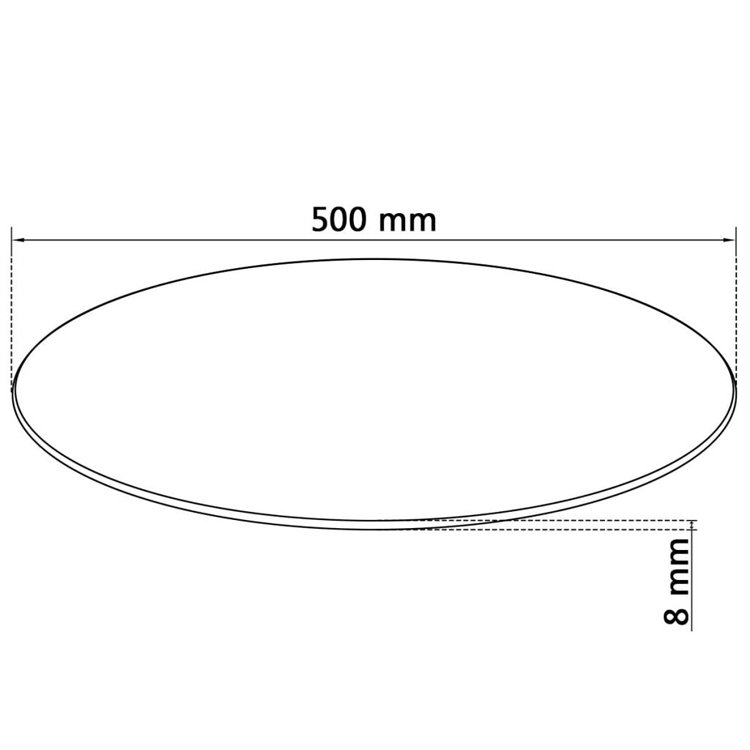 8mm Black round Tempered Glass Table Top for Modern Home Office for Dining Room Furniture Workshop Versatile Home Furnishing