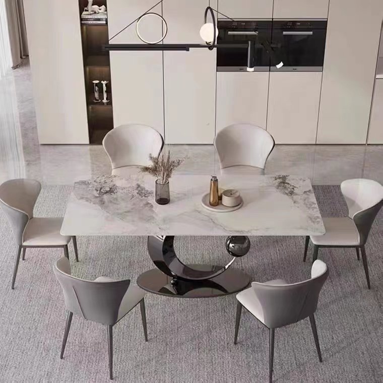 Luxury Marble Dining Table Stainless Steel Base Dining Table For Dining Room Furniture