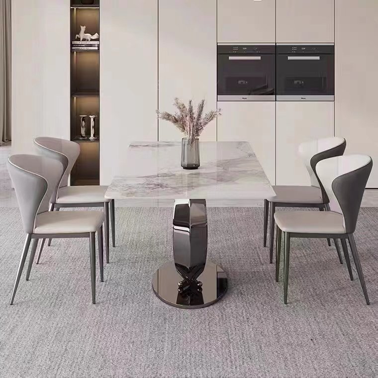 Luxury Marble Dining Table Stainless Steel Base Dining Table For Dining Room Furniture