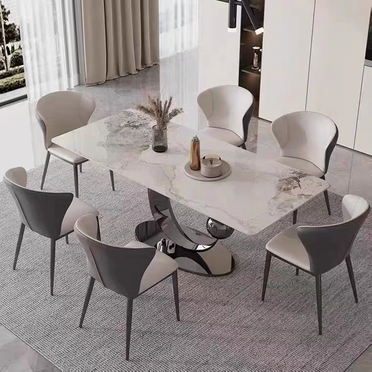 Luxury Marble Dining Table Stainless Steel Base Dining Table For Dining Room Furniture