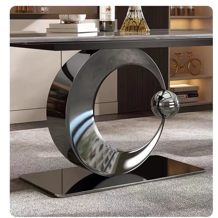 Luxury Marble Dining Table Stainless Steel Base Dining Table For Dining Room Furniture