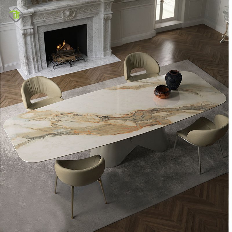 Professional Manufacturer Quality Wholesale Wholesale light luxury marble dining table and chairs Multi-functional dining table