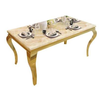 JJ240016 Wholesale Luxury Designs Long Oval Shape Hotel Banquet Event Wedding Table Stainless Steel Wedding Dining Tables