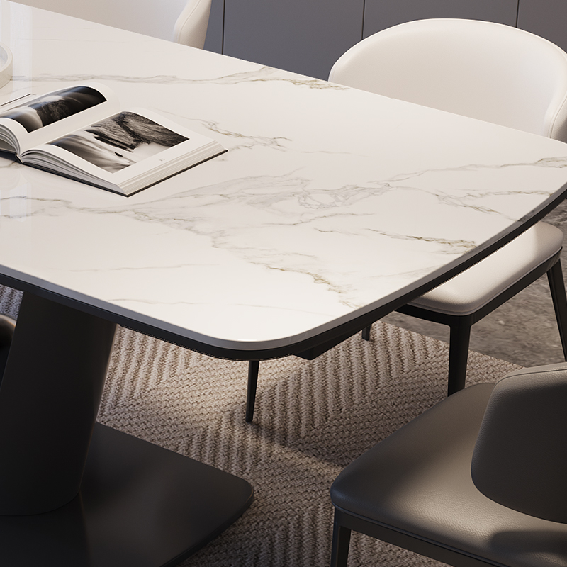 Rock Plate Dining Table with Graphene Heating Technology & Induction Cooker for Home Furniture