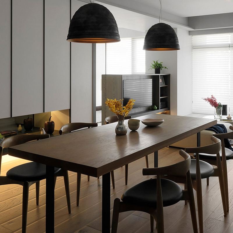 Modern luxury modern simple style metal frame wooden dining table and chairs for living room furniture dining room