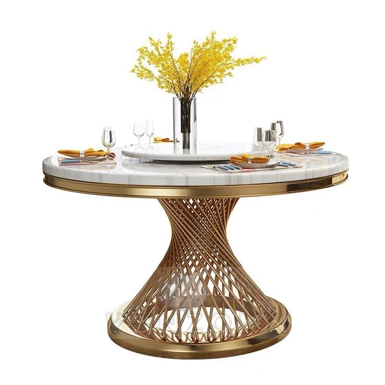 Modern Minimalist round Moon Wedding Banquet Table Wholesale Glass Dining Table Outdoor Restaurant Hotel Home Use Apartment Hall