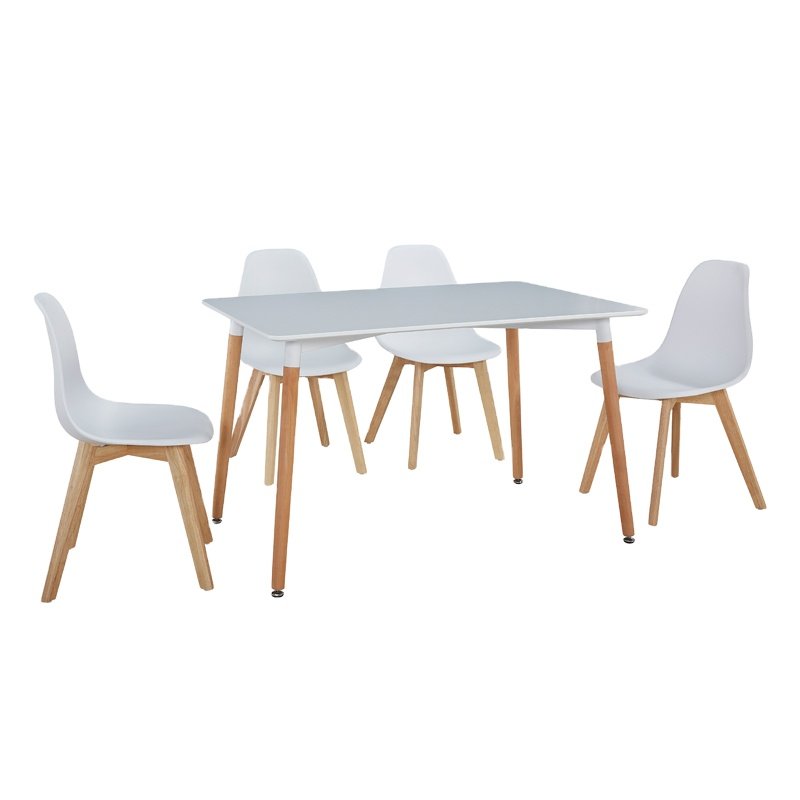 modern design white dining table set with 6 chairs
