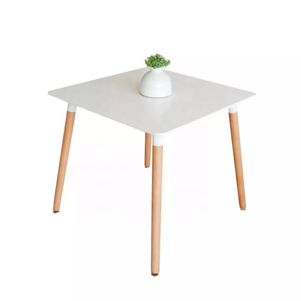 Wholesale Nordic White Wood Modern Dining Table Round Coffee Table Wood Tea Fruit Snack Desk Living Room Sofa Side Dining Table