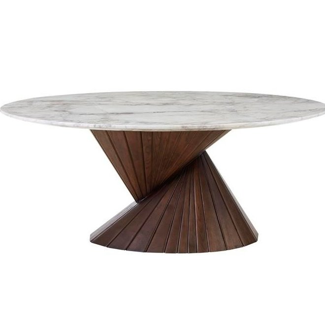 Italian designer Villa large Apartment Hotel Hong style post-modern solid wood marble dining-table