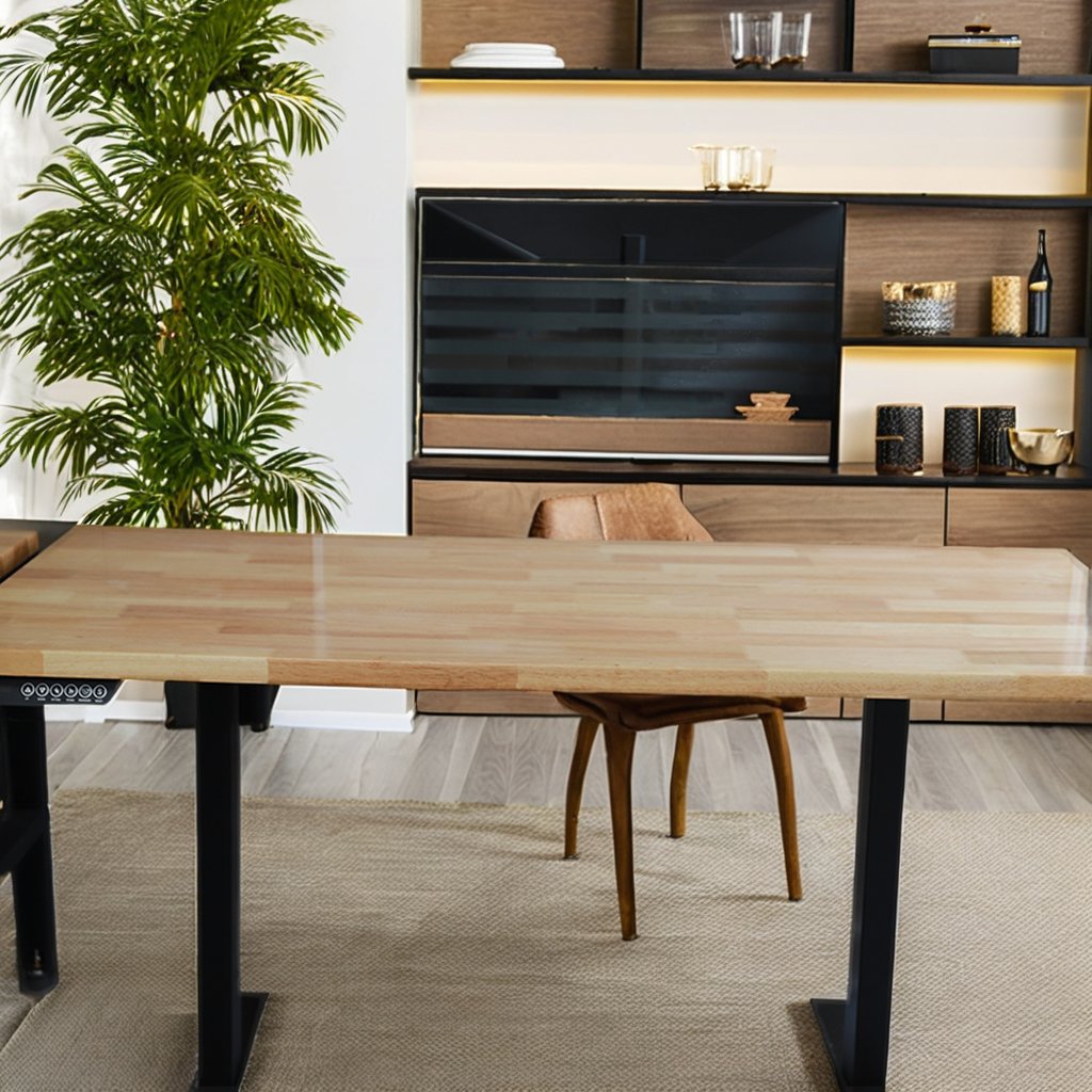 Adjustable Desks/ Office Furniture Solid Wood Work Table With Adjustable Legs