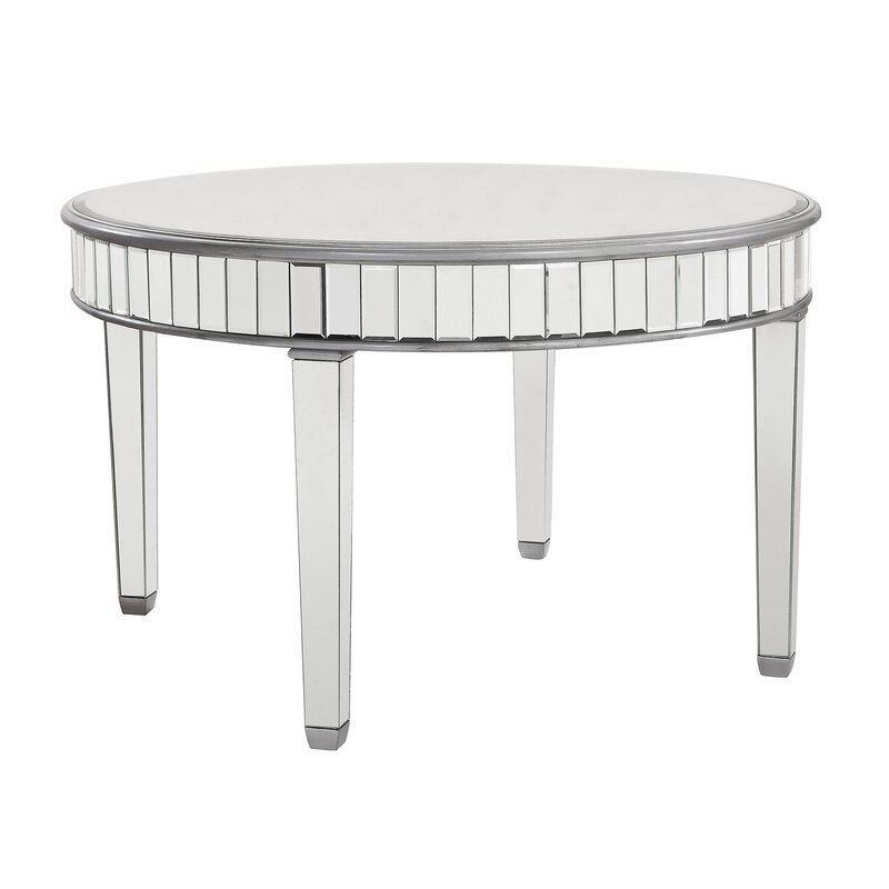 Modern Mirrored Dining Table Wood Round Wedding Table For Dining Room Hotel Banquet Furniture