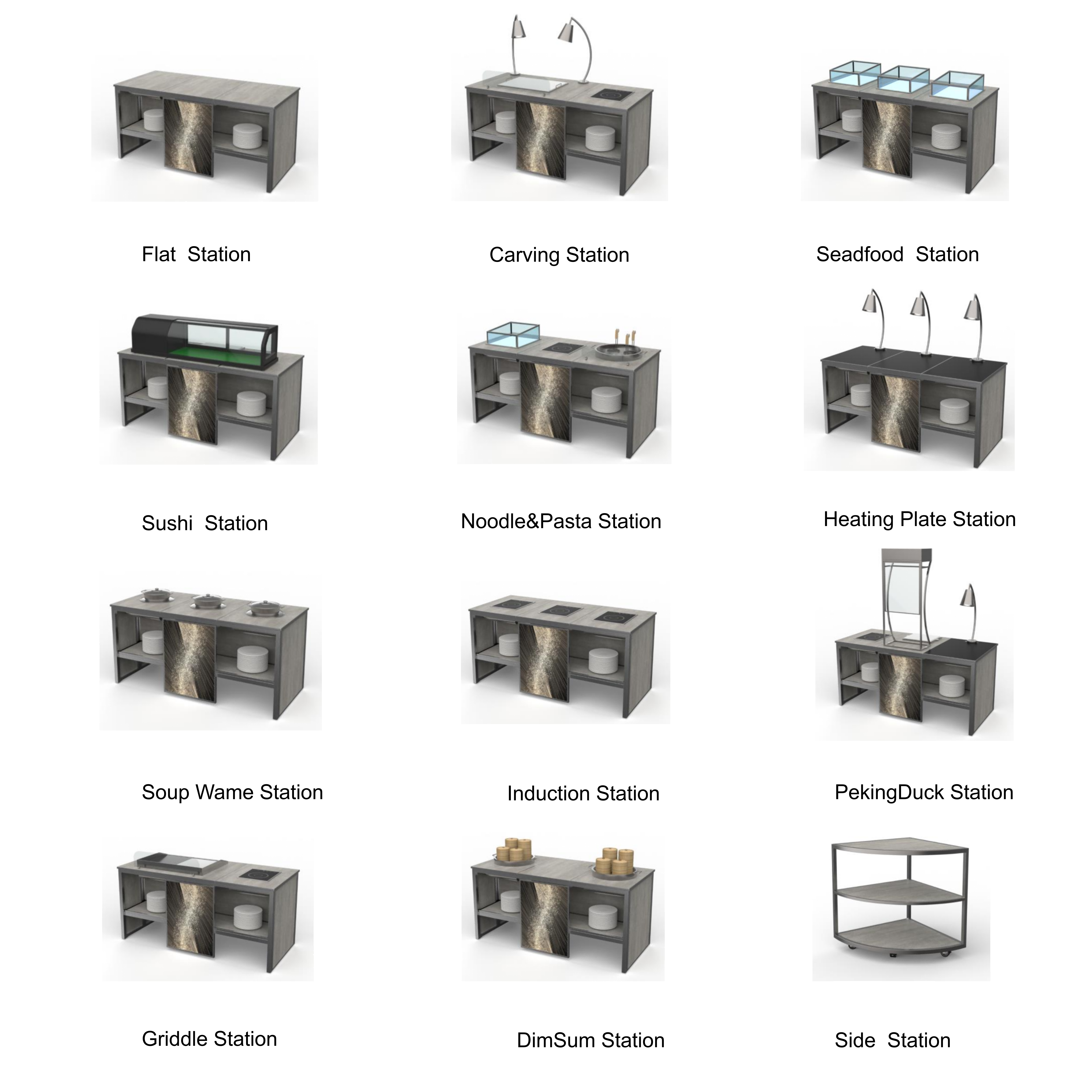 New arrival arc shaped buffet tables hotel catering restaurant buffet table
