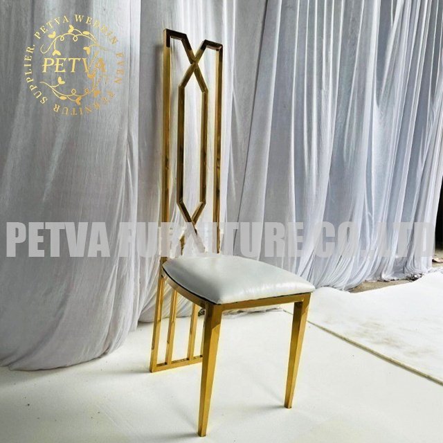 High back steel table dining stainless chair wedding chair for event uesed