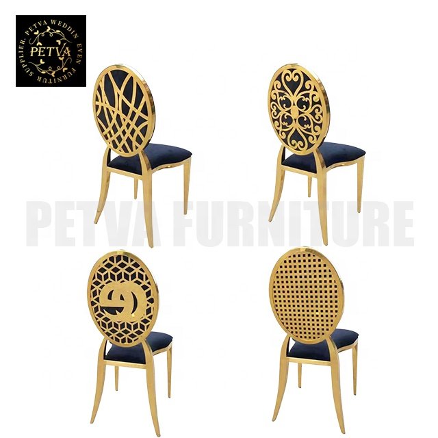 High back steel table dining stainless chair wedding chair for event uesed