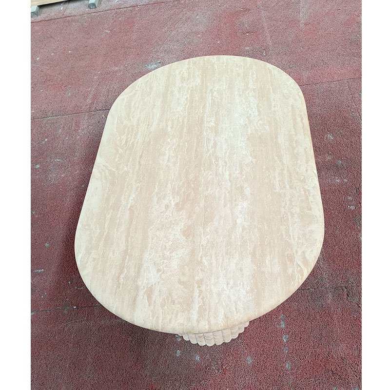 KINGS-WING Modern Dining Table Wholesale Custom Natural Travertine Marble Side Table Custom Coffee Table Furniture Living room
