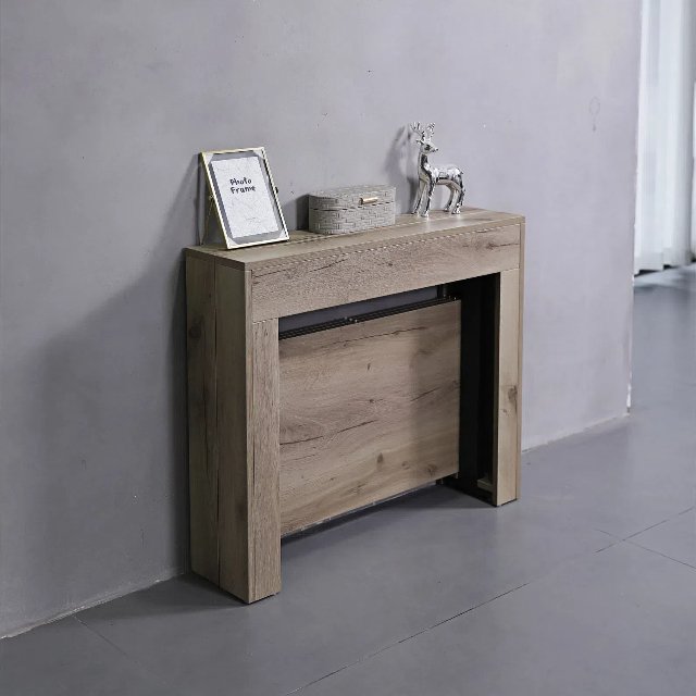 Transformer Expandable Console Dining Table Set Space Saving Furniture for Farmhouse Workshop Villa Home Bar or Event