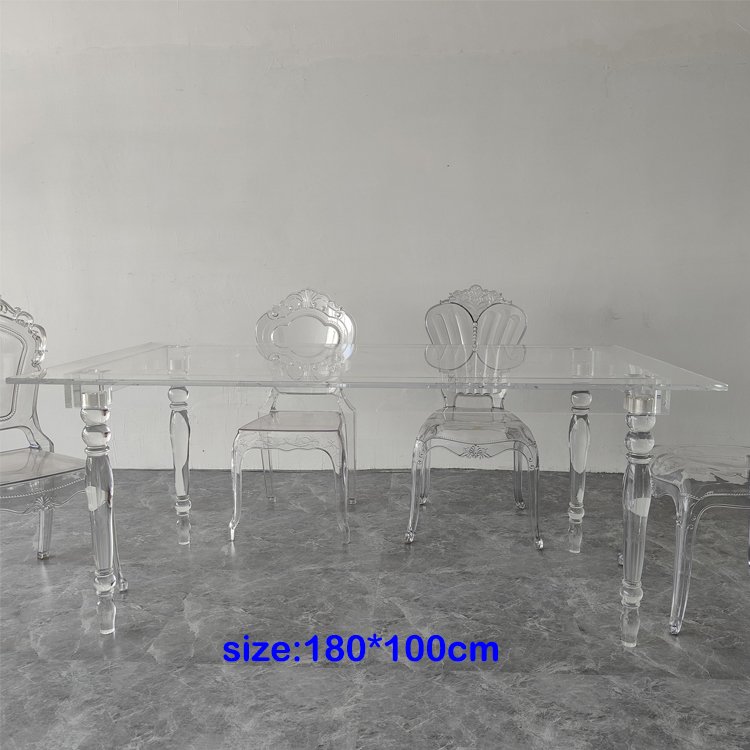in stock silver stainless steel 6 seats dining chair ready to ship good price wedding metal event party long table