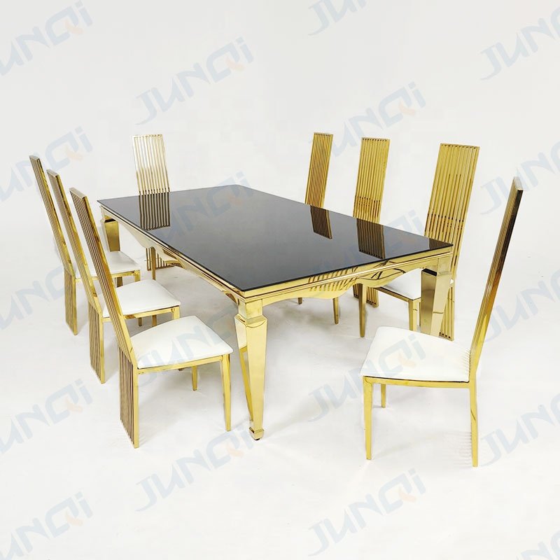 Modern design factory sale contemporary elegant wedding hotel 10 seaters restaurant furniture mirror glas dining table set