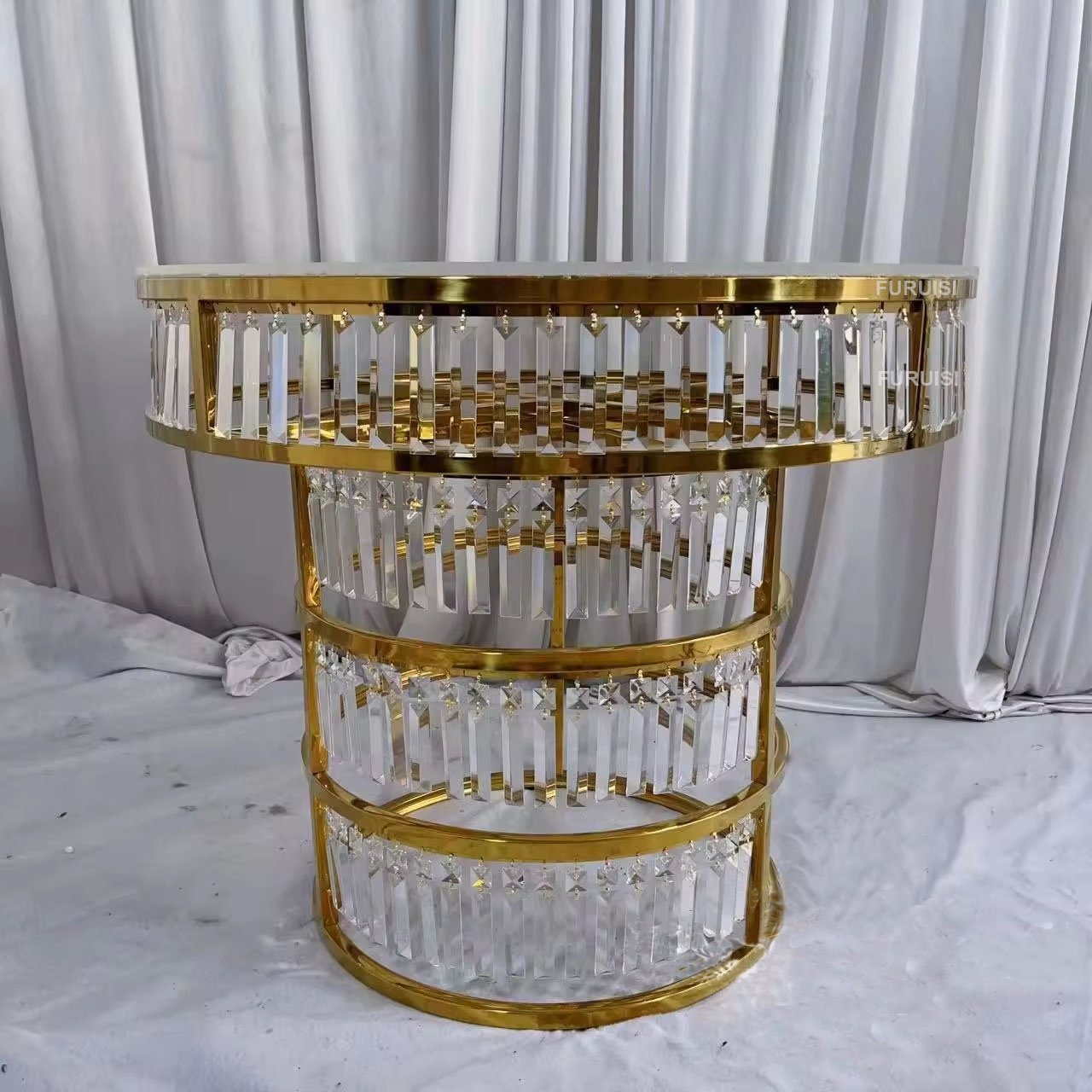 Wedding Furniture Hotel Cake Table With Crystal White Acrylic Base Wedding Party Event Decoration