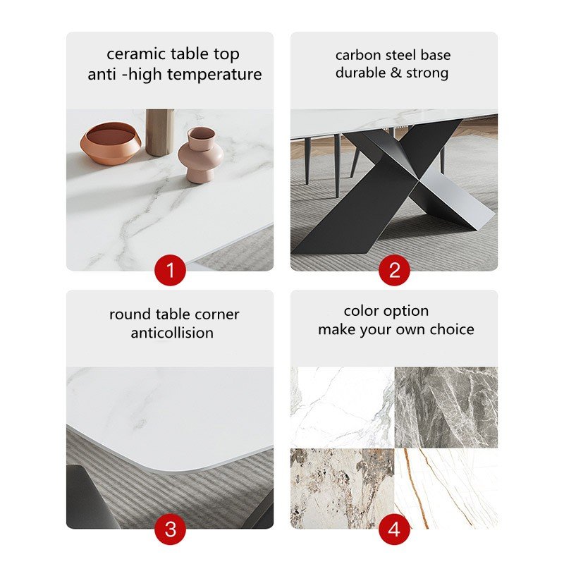2022 best selling elegant style stainless steel dining set kitchen furniture with rectangle marble table