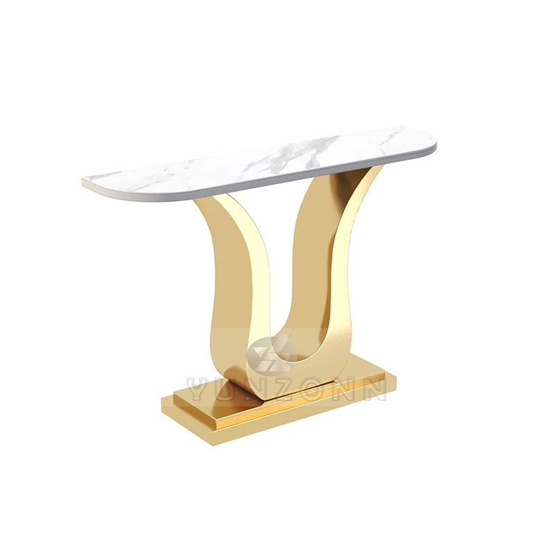 Modern Luxury Gold Stainless Steel Marble Coffee Table for Dining Hotel and Living Room Ornamental Central Wedding Table