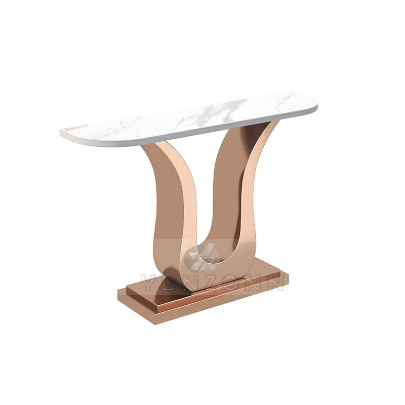 Modern Luxury Gold Stainless Steel Marble Coffee Table for Dining Hotel and Living Room Ornamental Central Wedding Table