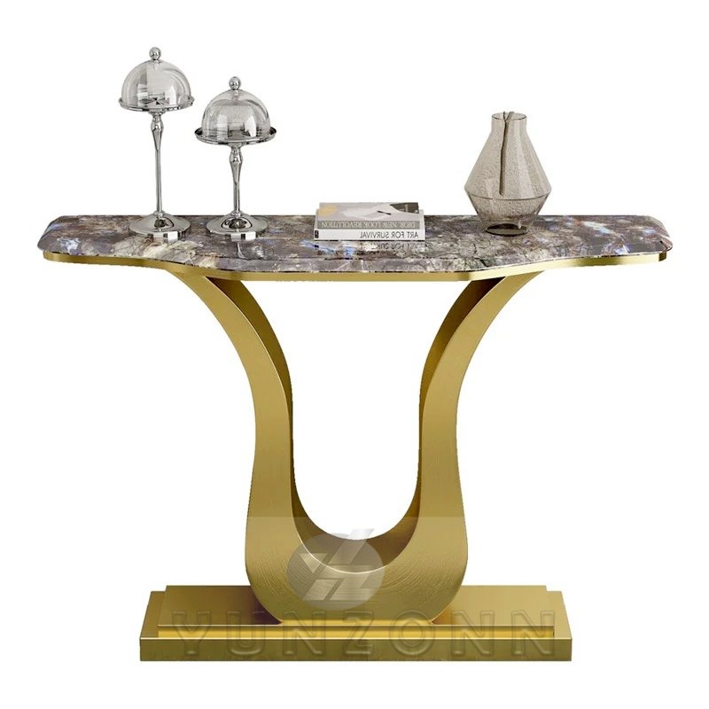 Modern Luxury Gold Stainless Steel Marble Coffee Table for Dining Hotel and Living Room Ornamental Central Wedding Table