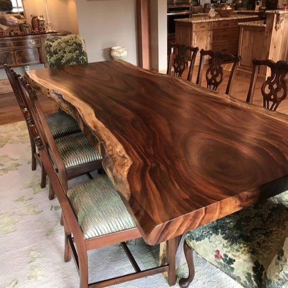 Cheap Wooden Live Edge Slab Solid Walnut Wood Home Furniture Restaurant Kitchen Dining Table