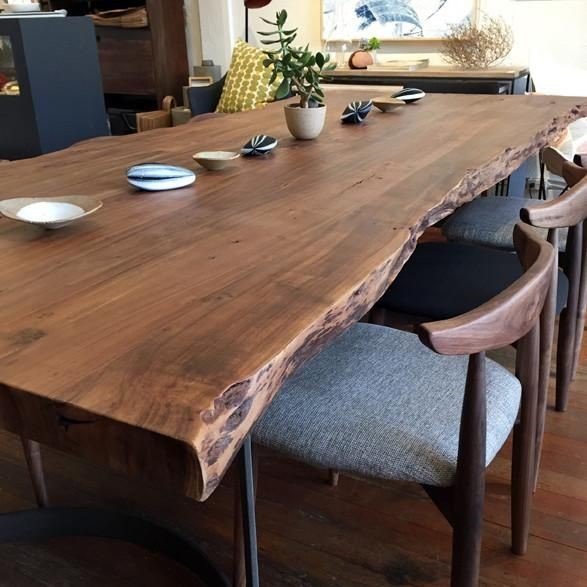 Cheap Wooden Live Edge Slab Solid Walnut Wood Home Furniture Restaurant Kitchen Dining Table