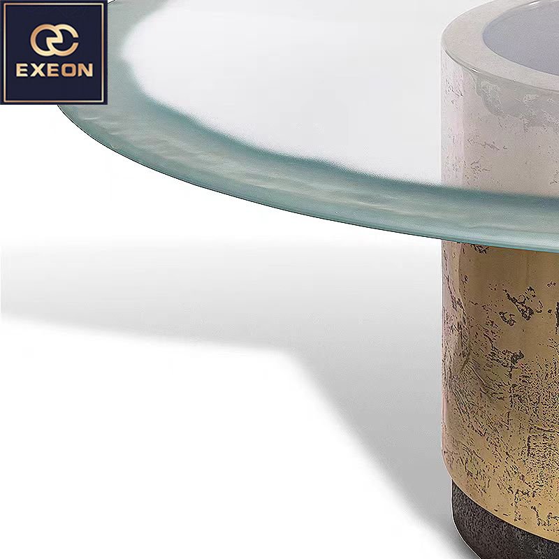 Italian light Luxury Round Restaurant Design Marble Table Modern Creative Luxury Villa Table Customization