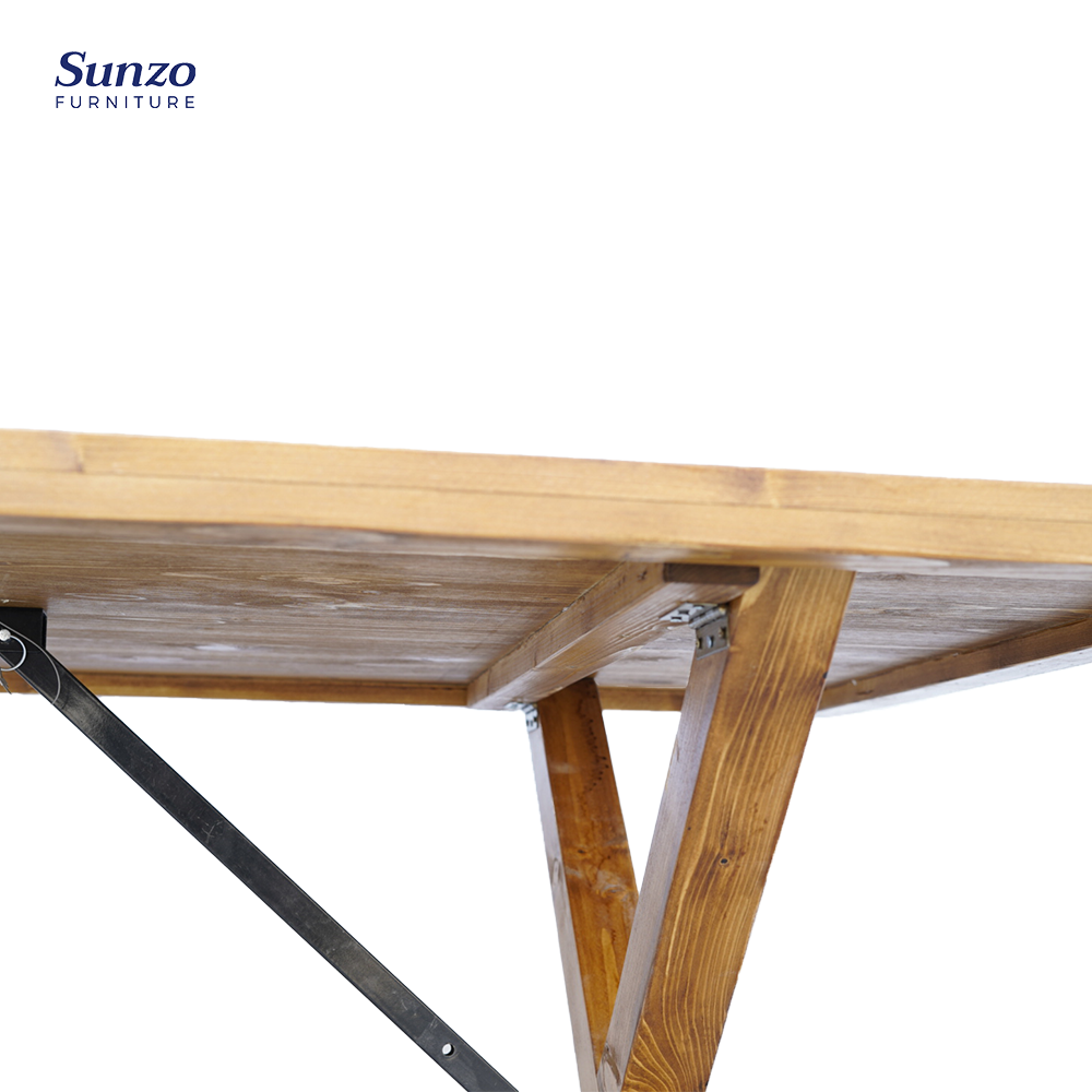 Vintage Hard Solid Wood Antique Farmhouse Table For Banquet Wedding Event Party Restaurant