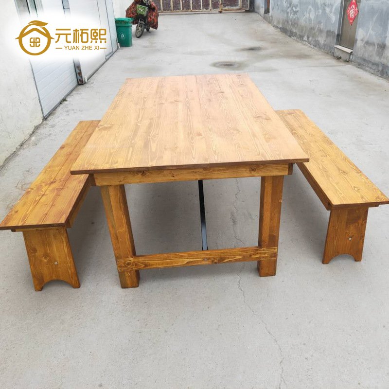 Promotion French Log Colored Recycled Pine Solid Wood Farm Banquet Folding Table Solid Wood Folding Outdoor Dining Table