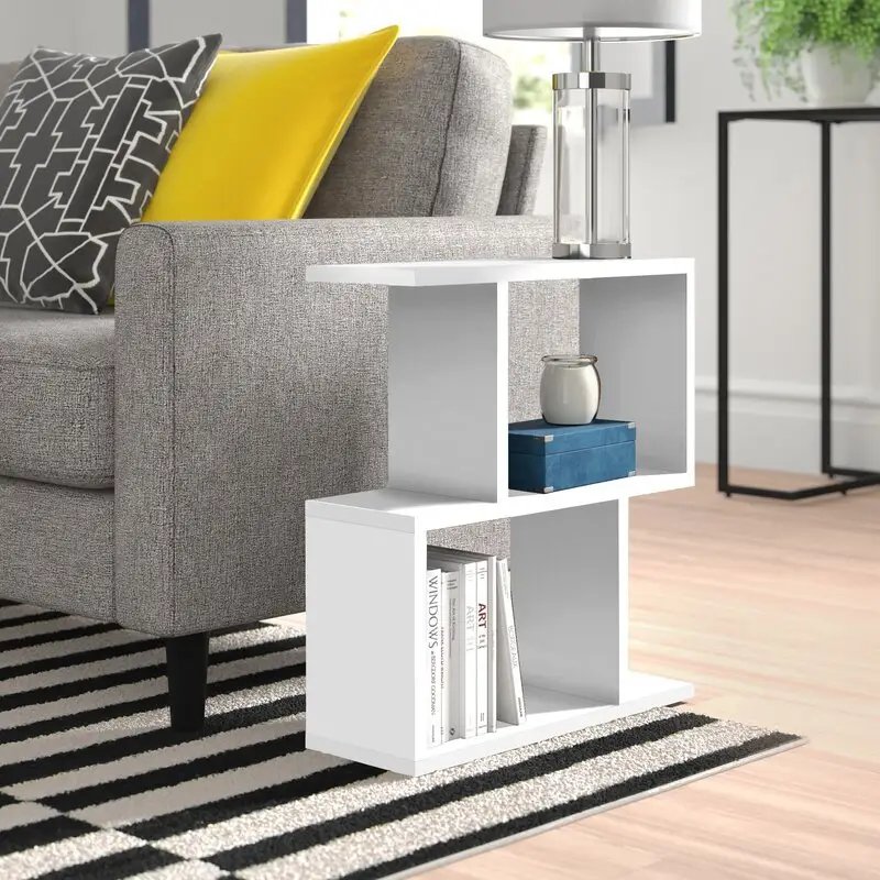 Book display rack home use center sofa side table three shelves storage organizer sofa table bedroom living room side table