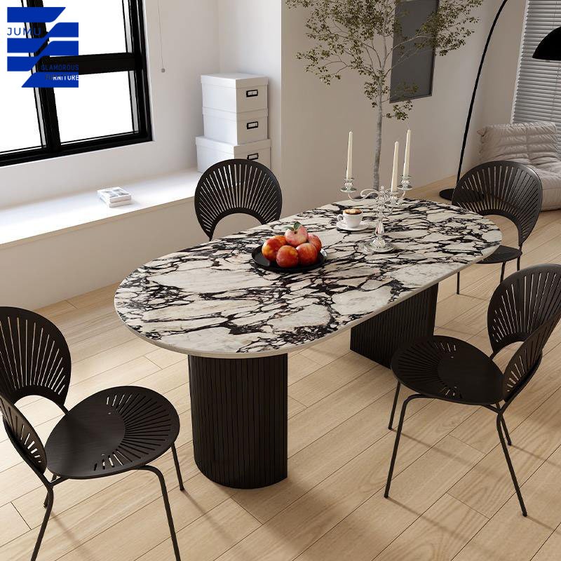 Glamorous Furniture Modern Nordic style natural stone square dining tables marble dining table set for dining room use