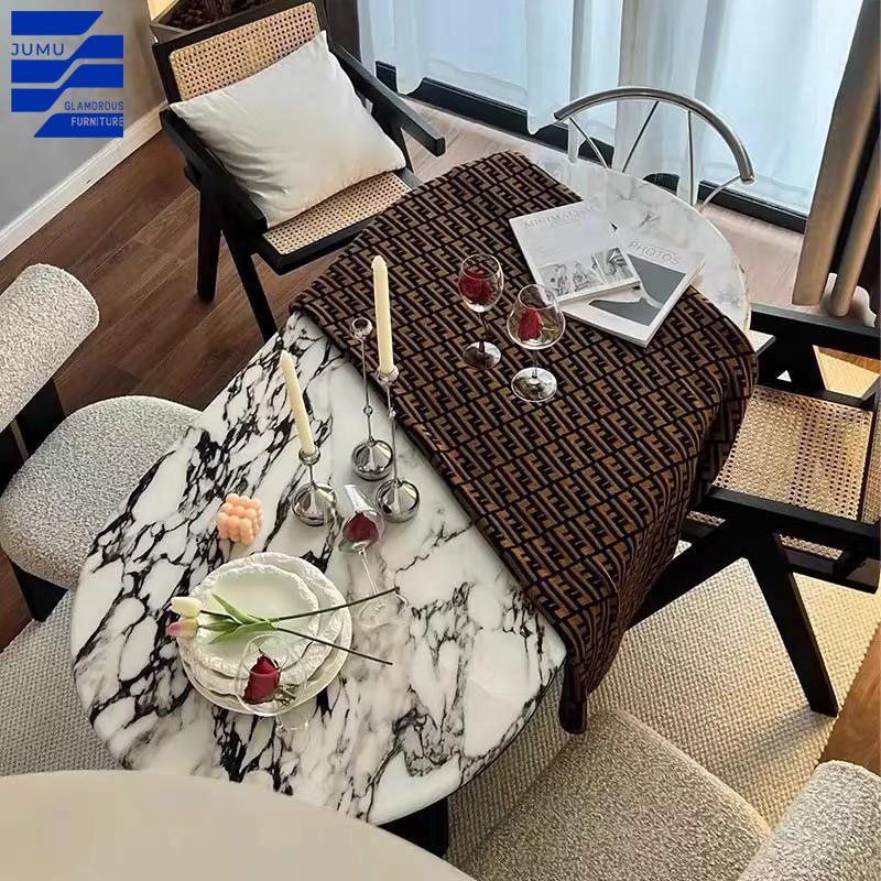 Glamorous Furniture Modern Nordic style natural stone square dining tables marble dining table set for dining room use