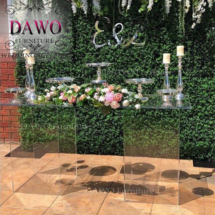 Hot selling fully transparent acrylic table for newlyweds for events