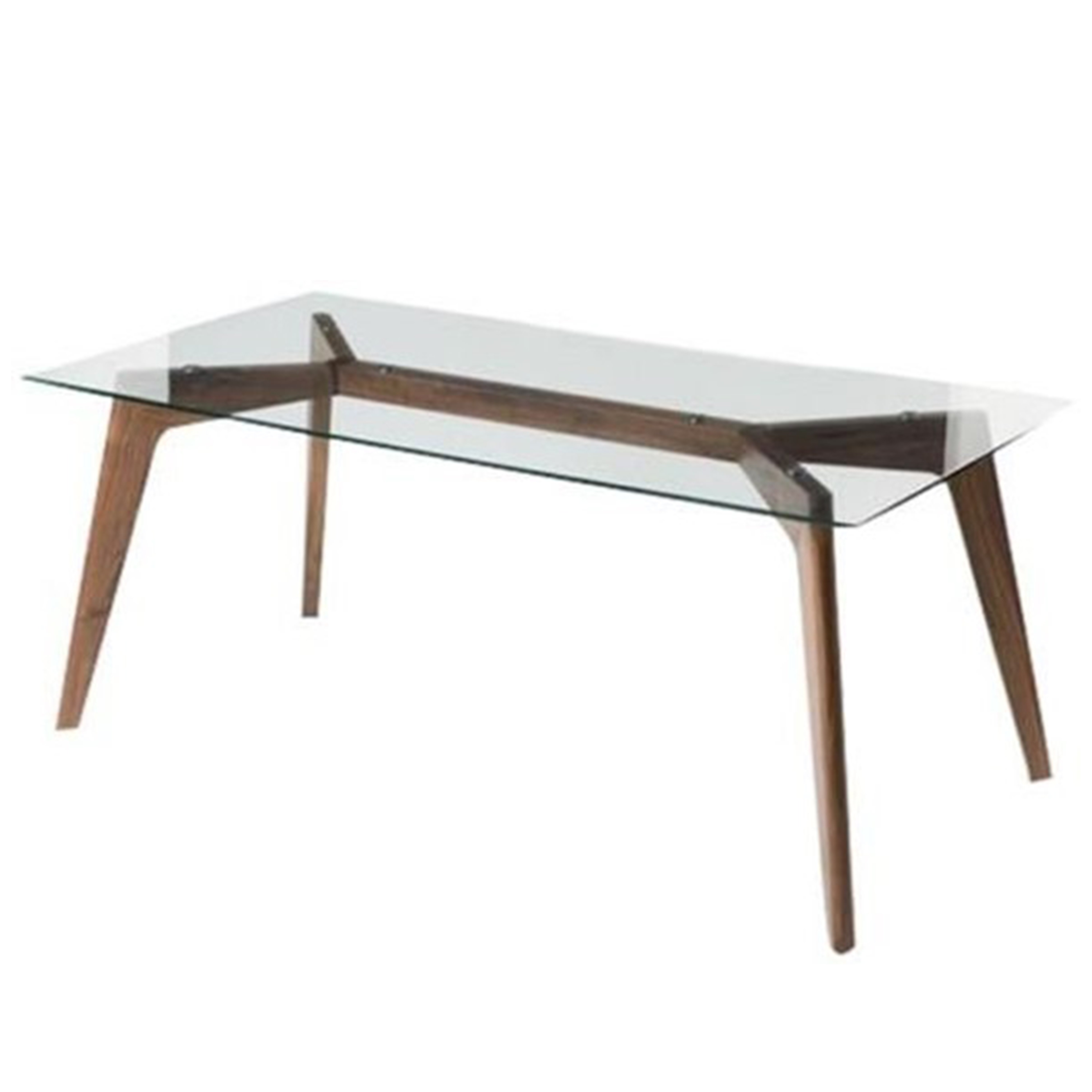 High Quality Modern Wood and Glass dining table for up to 6 persons With Material Teak Wood Support