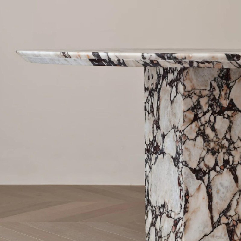 Factory Wholesale Customized 120cm Luxury Furniture Italian Calacatta Viola Marble Round Dining Table