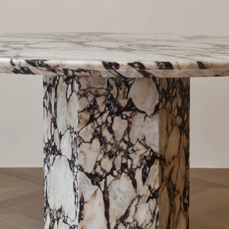 Factory Wholesale Customized 120cm Luxury Furniture Italian Calacatta Viola Marble Round Dining Table