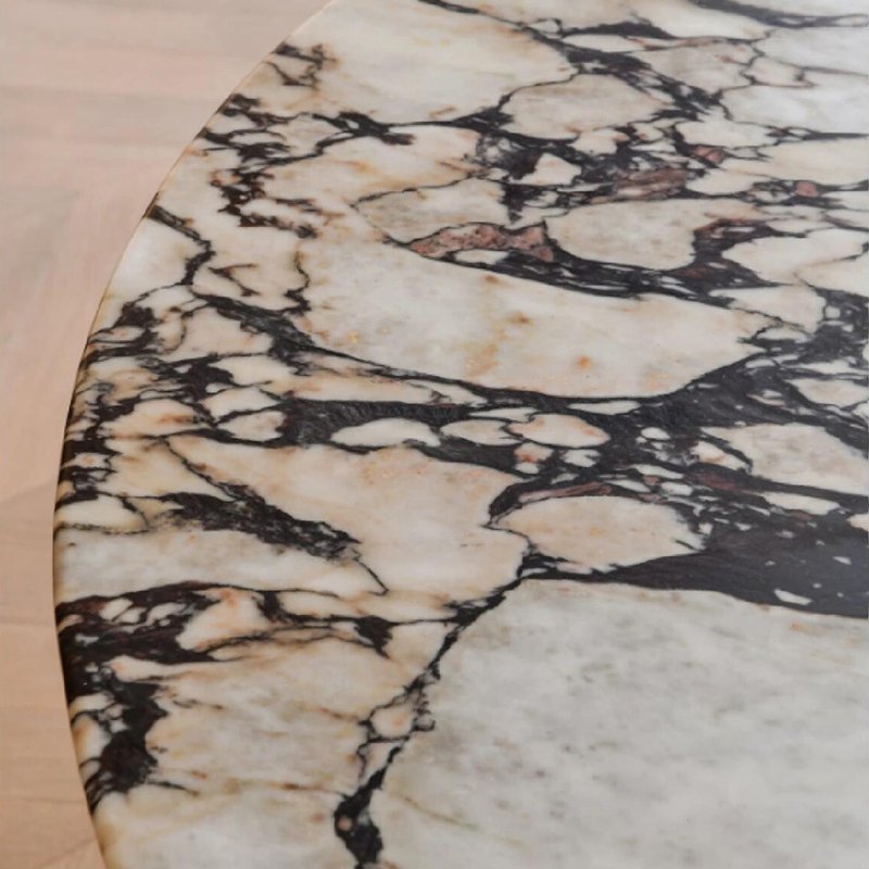 Factory Wholesale Customized 120cm Luxury Furniture Italian Calacatta Viola Marble Round Dining Table