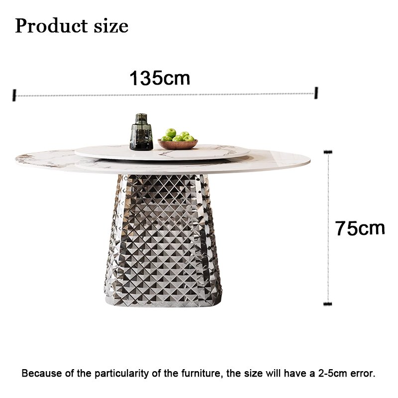 SUKE New luxury rock table stainless steel rectangular table feet all kinds of living room universal table with small turntable