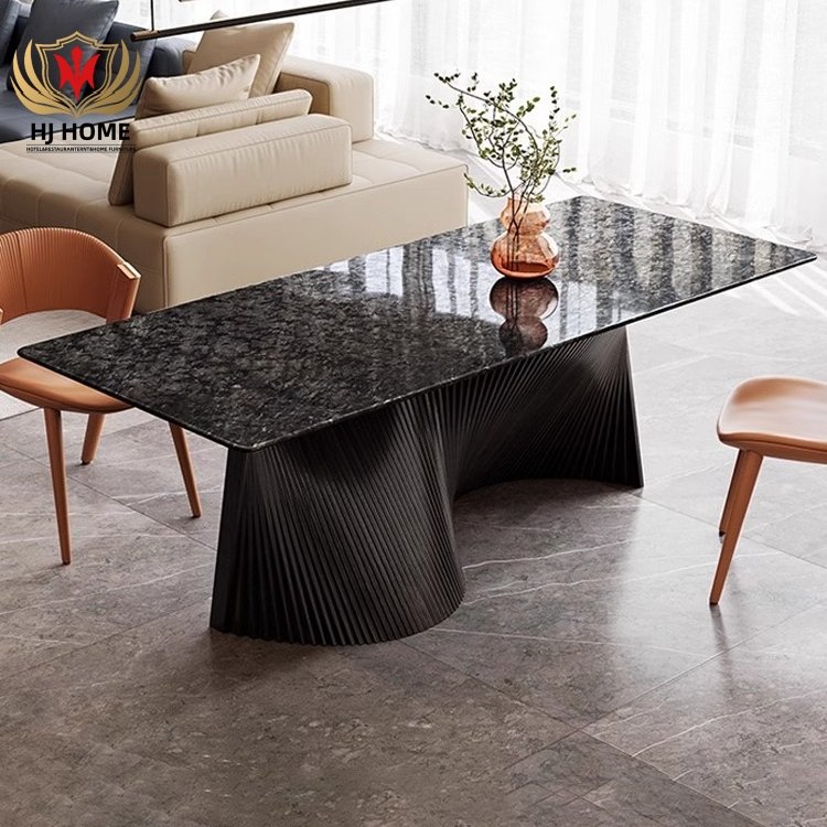 HJ HOME High Quality Rectangular Solid Wood Dining Table Restaurant Orbit Table By Natisa for 6 8 people