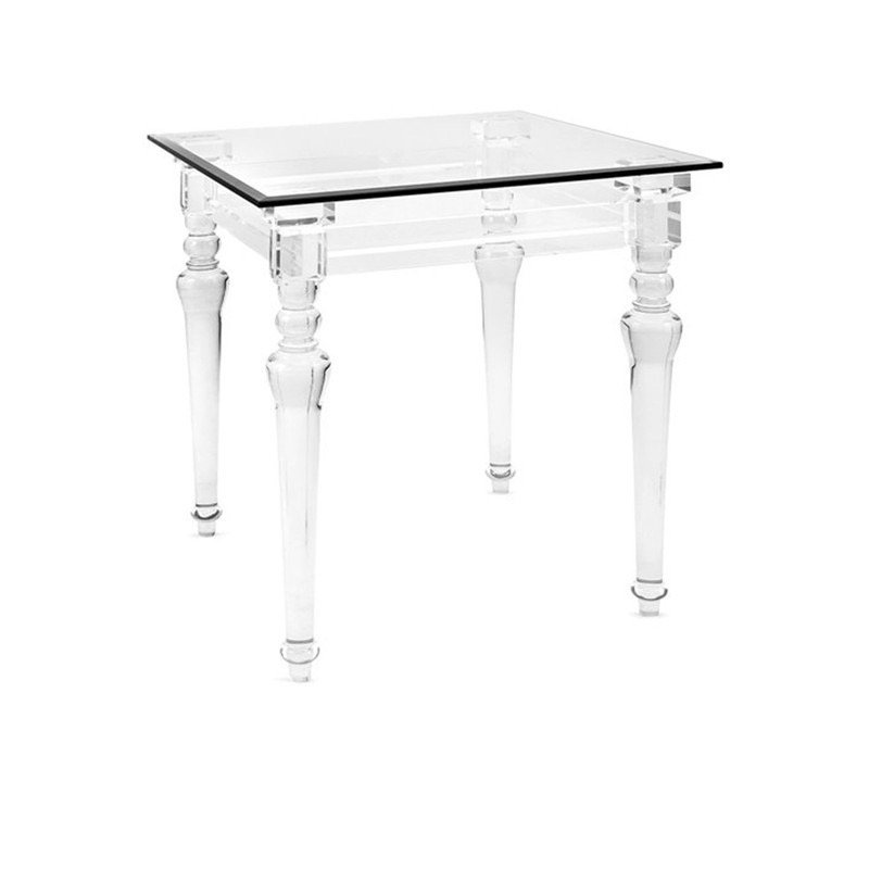 Customized Luxury Acrylic Wedding Furniture Glass Top Rectangle Banquet Event Dining Table