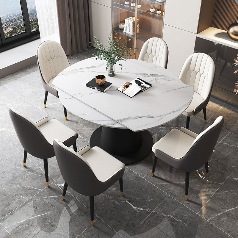 Modern Home Furniture Dinning table set 6 seater Round Marble Dining Table For Restaurant