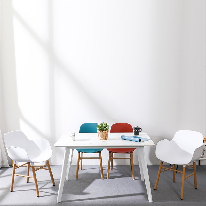 Cheap Heat Resistant Modern Italian Dining Table Set Rectangle White Marble Scandinavian Dining Table