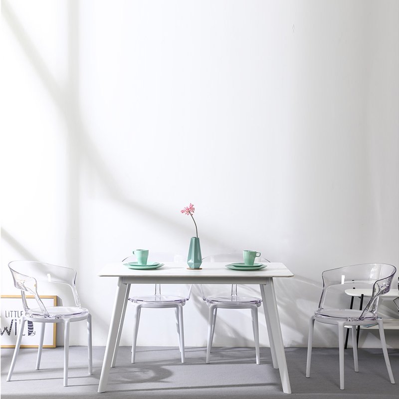 Cheap Heat Resistant Modern Italian Dining Table Set Rectangle White Marble Scandinavian Dining Table