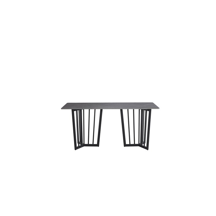 2022 China Suppliers Best Selling Products Marble Rectangular Black Gold Colors Low Dining Table