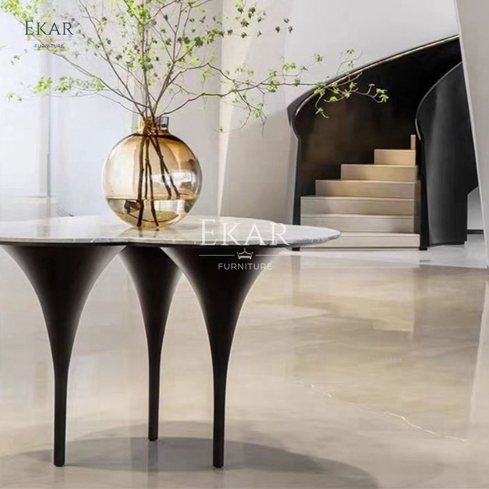 Elegant Black Walnut Burl Dining Table Set High Gloss Finish Home Bar Kitchen Restaurant Living Room Composed Marble Glass Steel