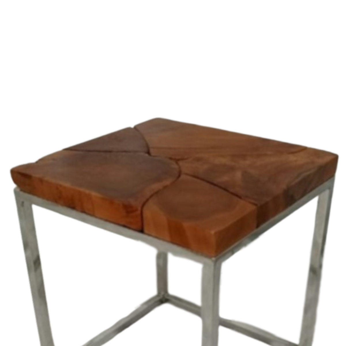 Best Quality Teak Root Stool or Side Table from Indonesia Modern Design with Stainless Steel Legs for Outdoor and Hotel Use